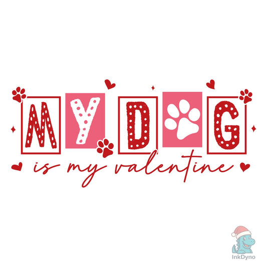 Coquette Bow Dog Valentine Heart - DTF Transfer
