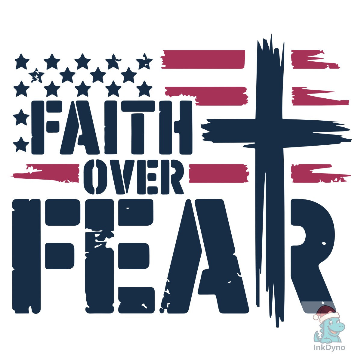 Faith Over Fear USA Flag Iron-On