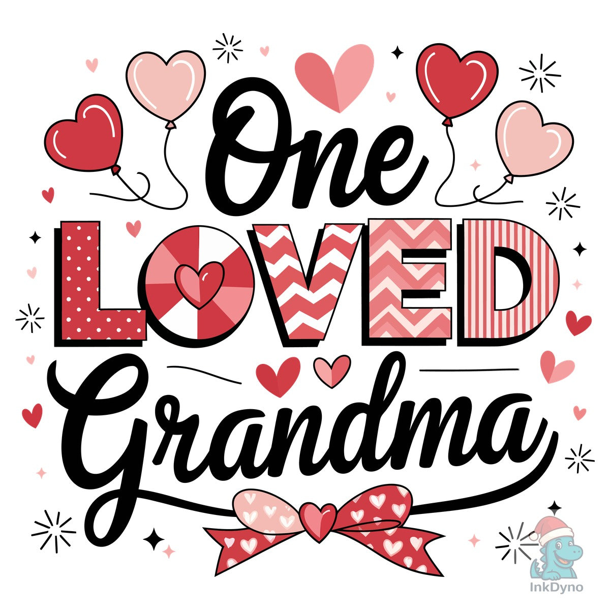 One Loved Grandma Valentine Coquette Bow