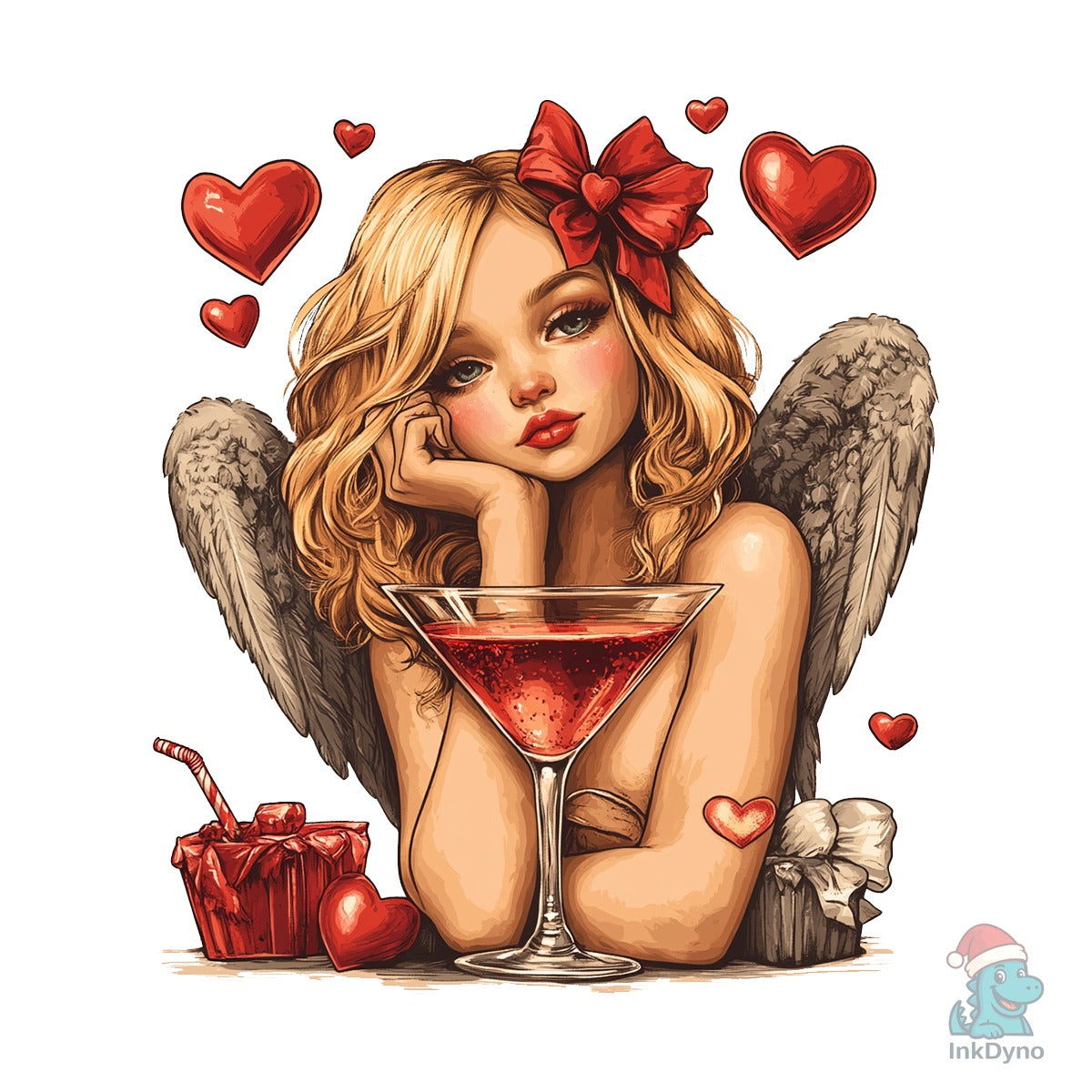 Retro Cupid Girl Coquette Bow Love