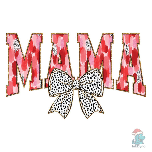Mama Valentine Brushstroke Bow - DTF Transfer
