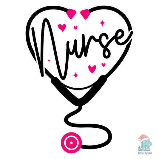 Valentine Nurse Print Heart - DTF Transfer