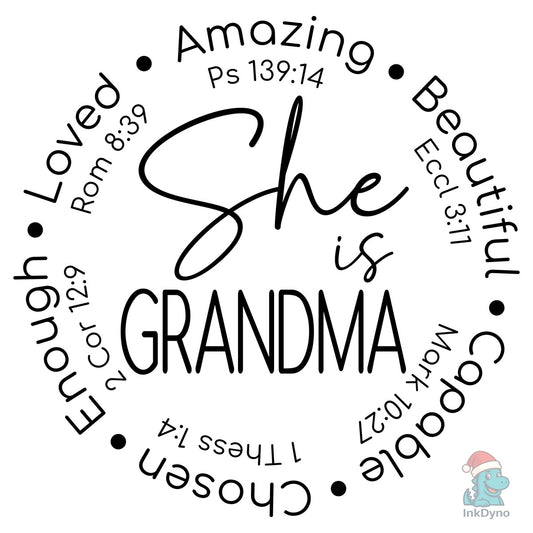 She Is Mom Mama Nana Mimi Gigi Grandma Design - DTF Transfer