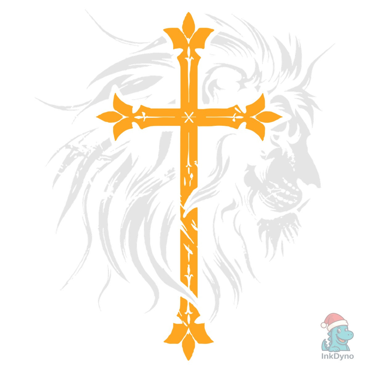 Lion of Judah Cross Heat-Press Design