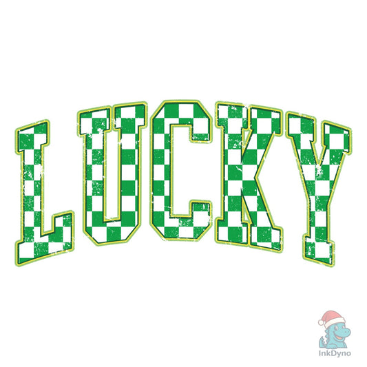 Lucky St Patricks Checkered Varsity - DTF Transfer
