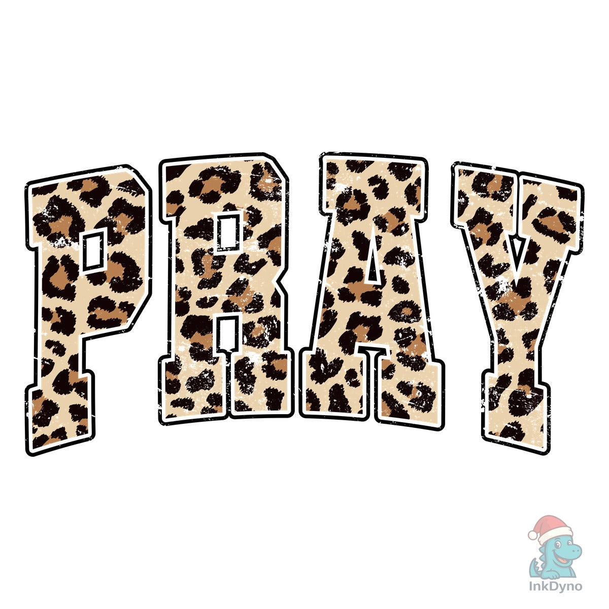 Leopard "Pray" Heat-Press Decal