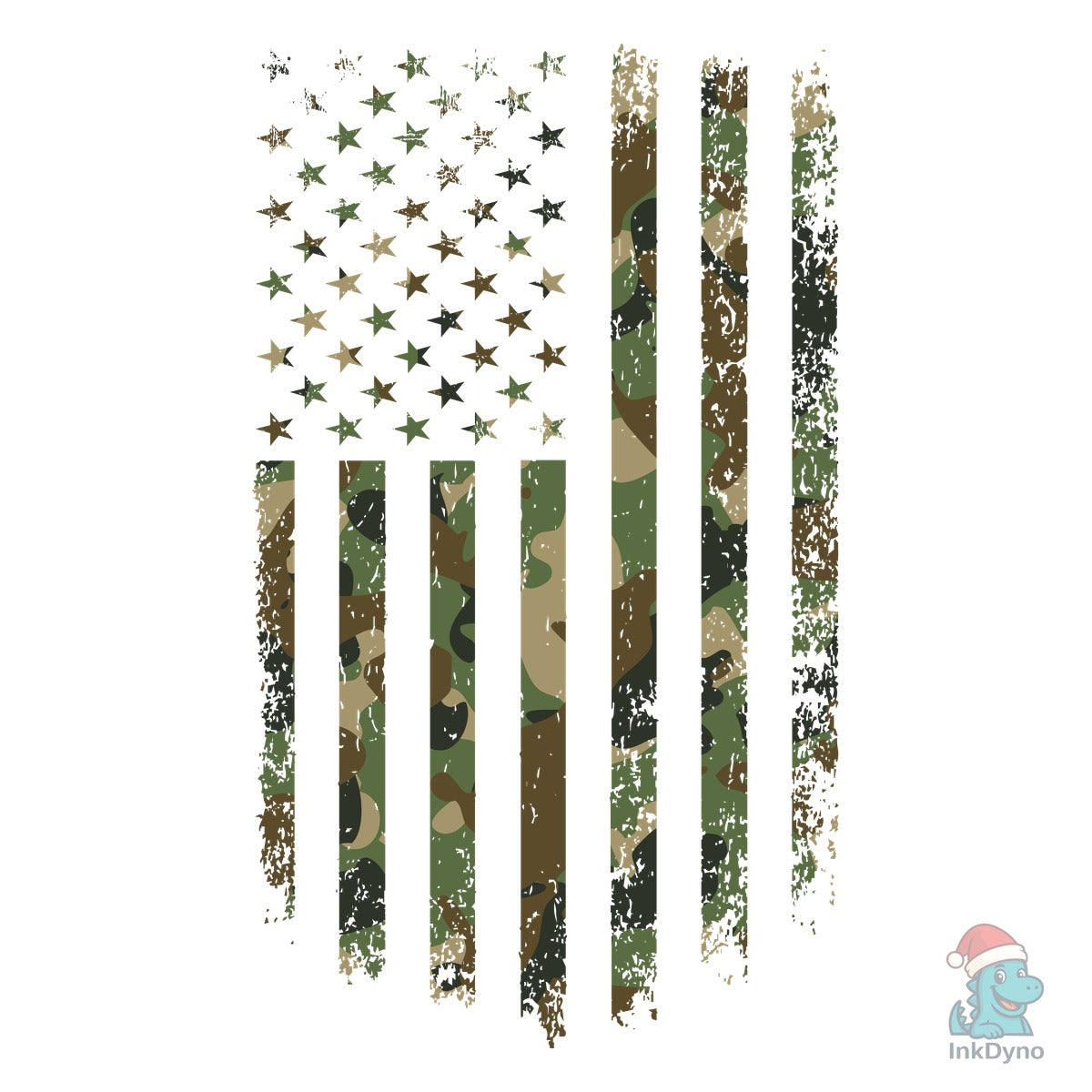 Camo American Flag T-Shirt Graphic
