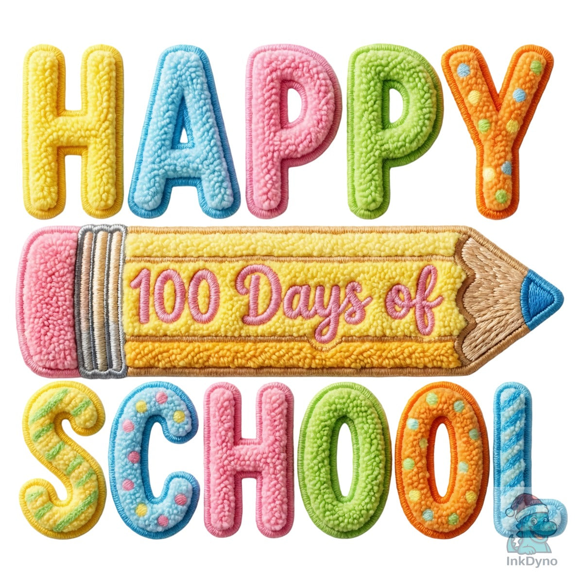 Faux Yarn Happy 100 Days of School