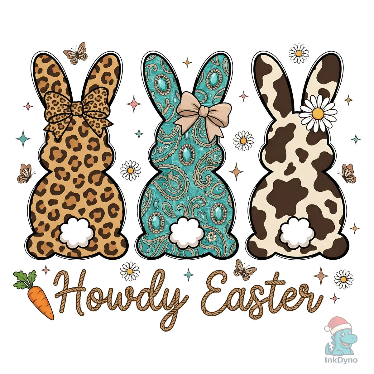 Howdy Easter Western Cowgirl Bunny