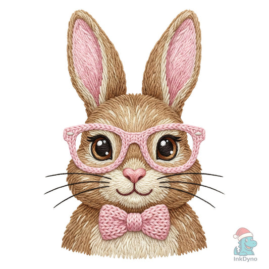 Faux Yarn Style Cute Bunny Sublimation - DTF Transfer