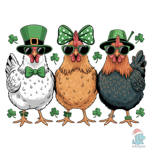 Funny Chicken St Patrick's Day - DTF Transfer