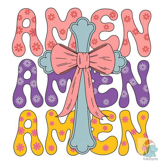 Retro Floral Amen Christian Easter - DTF Transfer