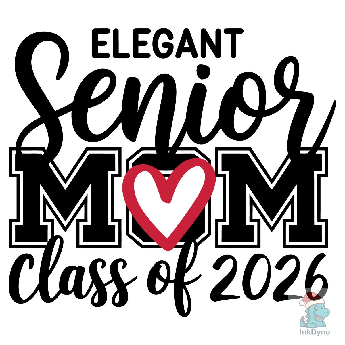 Bold Senior Mom Heart Graphic