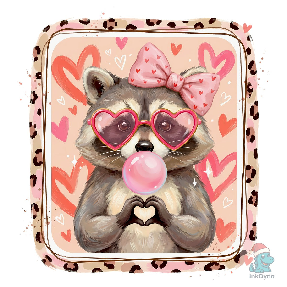 Cute Raccoon Valentine Sublimation
