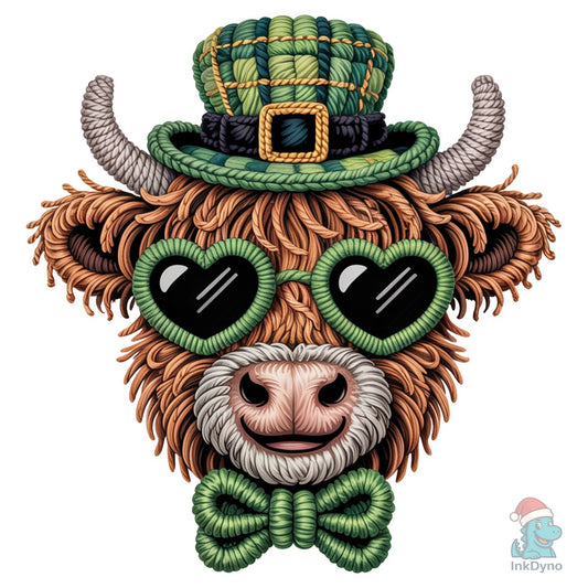 St. Patrick's Day Cow Faux Yarn - DTF Transfer