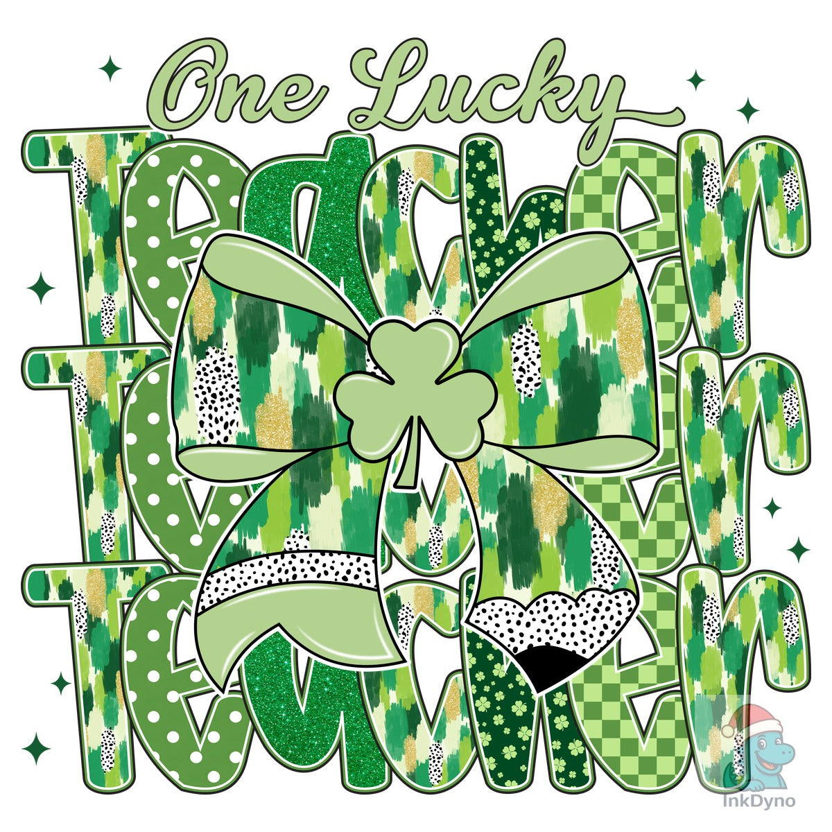 St Patrick's Day Teacher Coquette Bow