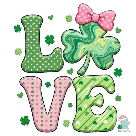 Love Shamrock Cute St Patrick's Day - DTF Transfer