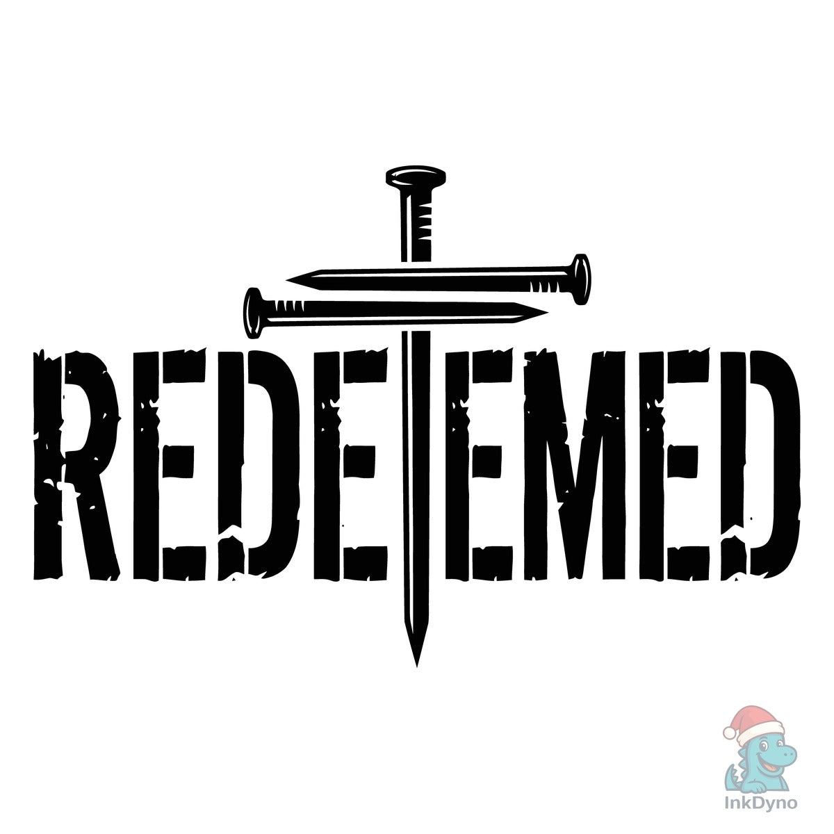 Redeemed Cross Nails Typography