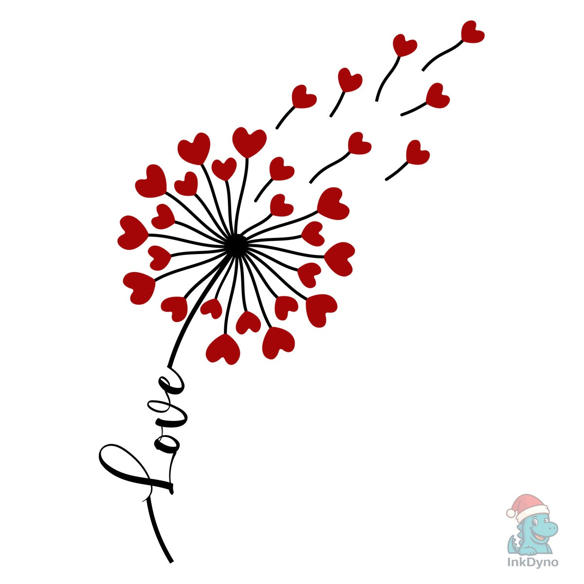 Valentines Dandelion Heart Love