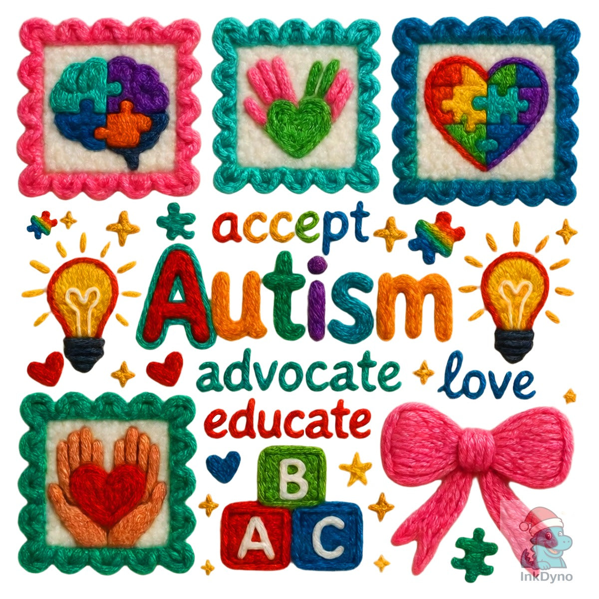 Accept Educate Autism Yarn Preppy Shirt