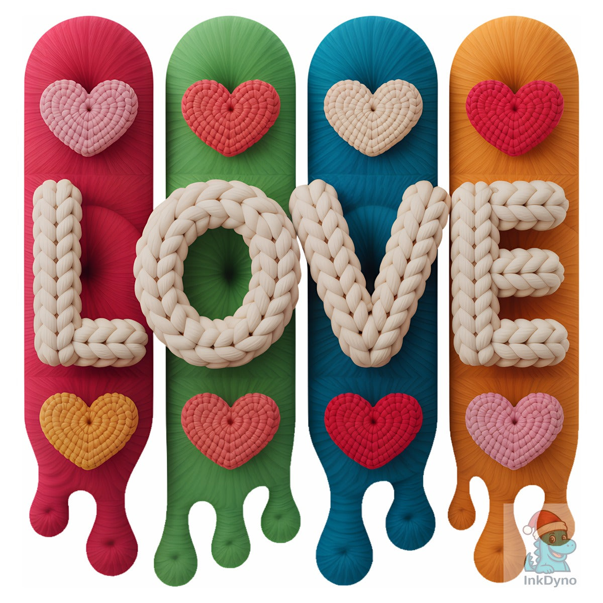 Faux Yarn Love Valentine's Day Love