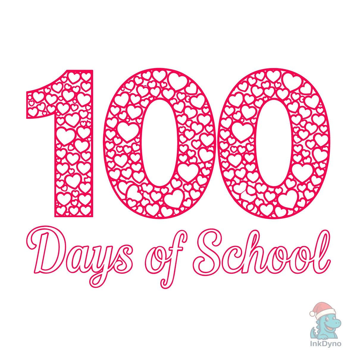 100 Days of School Heart Pattern