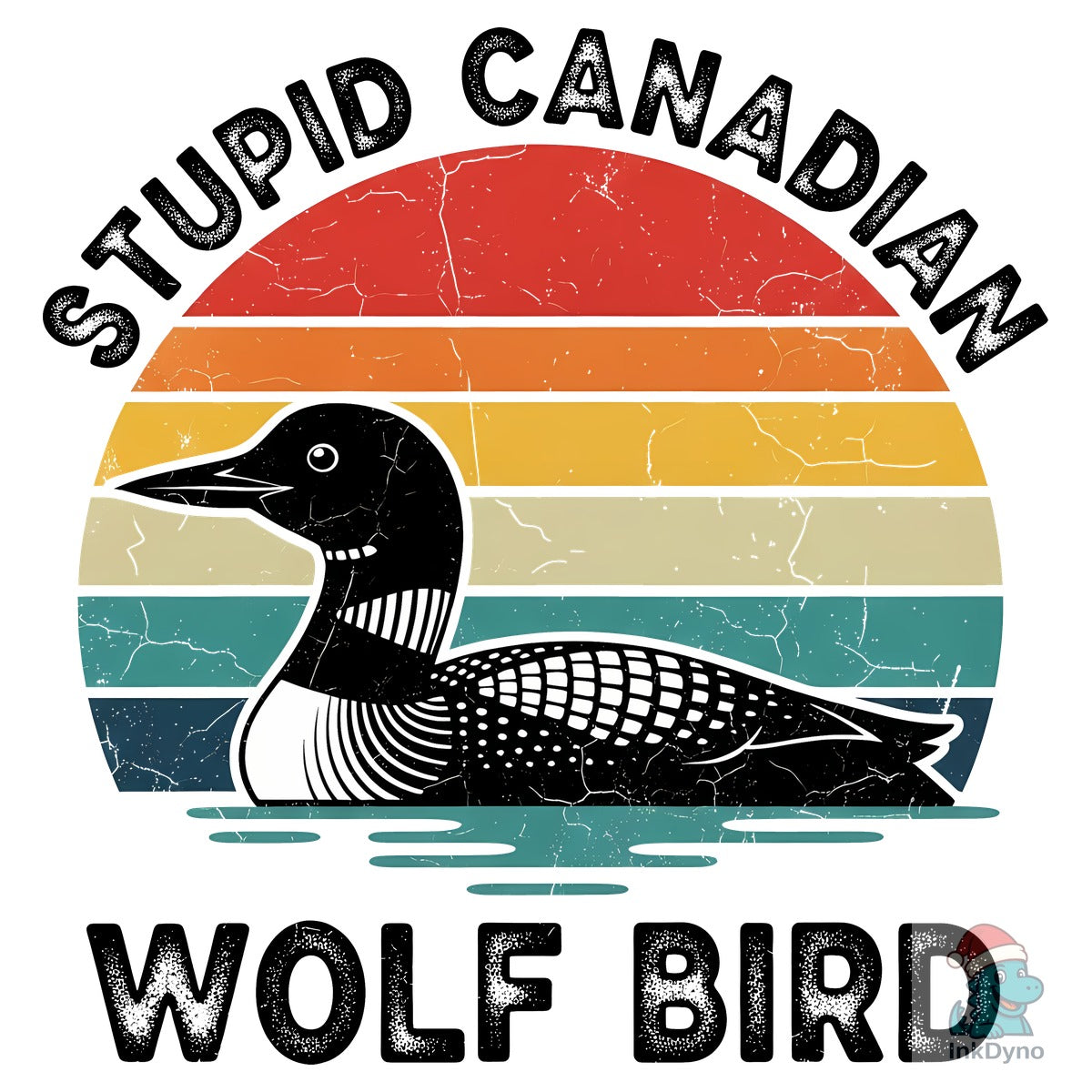 Retro Stupid Canadian Wolf Bird