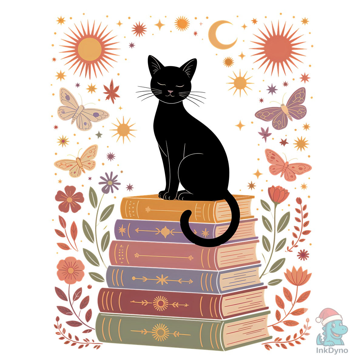 Creepy Book Lover Cat Aesthetic Shirt