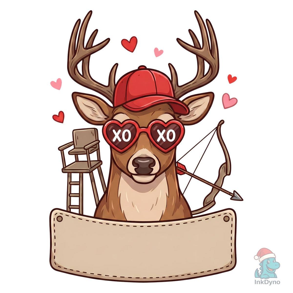 Valentine Deer Blank Label