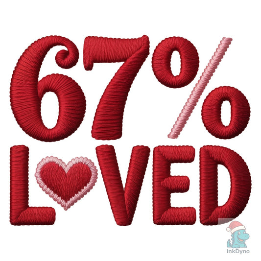 Faux Crochet Six Seven Valentine Design - DTF Transfer