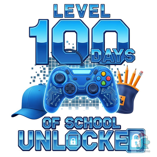 Level 100 Days School Unlocked - DTF Transfer