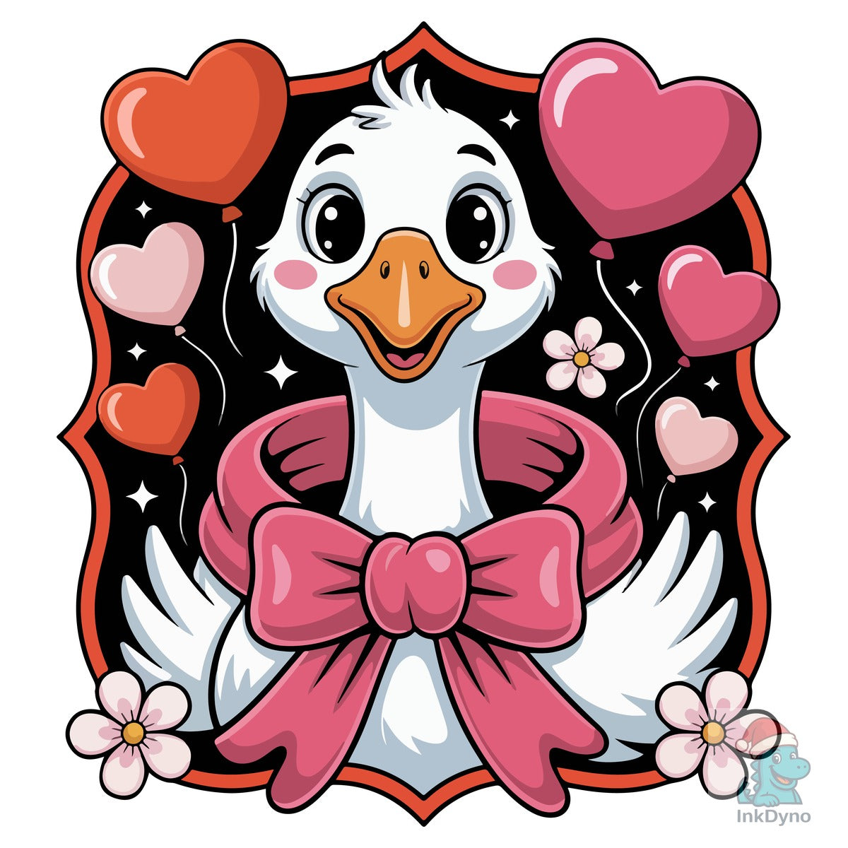 Preppy Lovely Cute Goose Valentine's Day