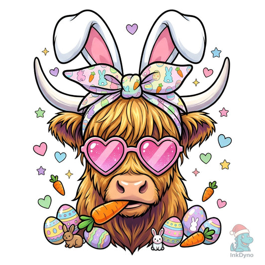 Easter Highland Cow - DTF Transfer