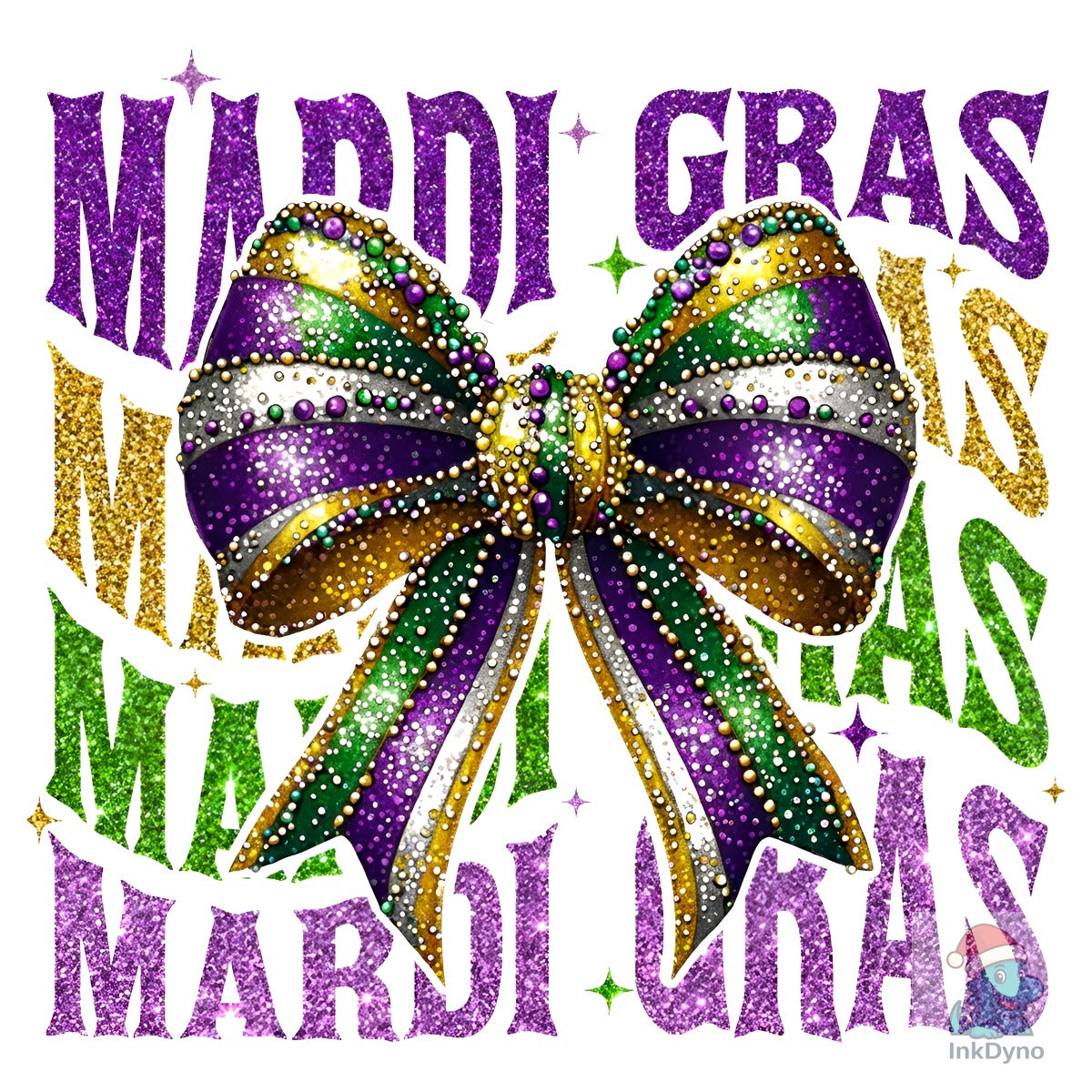 Mardi Gras Glitter Bow Carnival