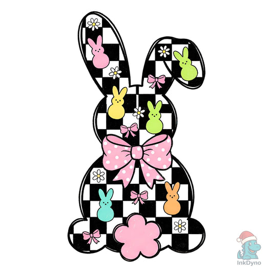 Pink Easter Bow Bunny - DTF Transfer