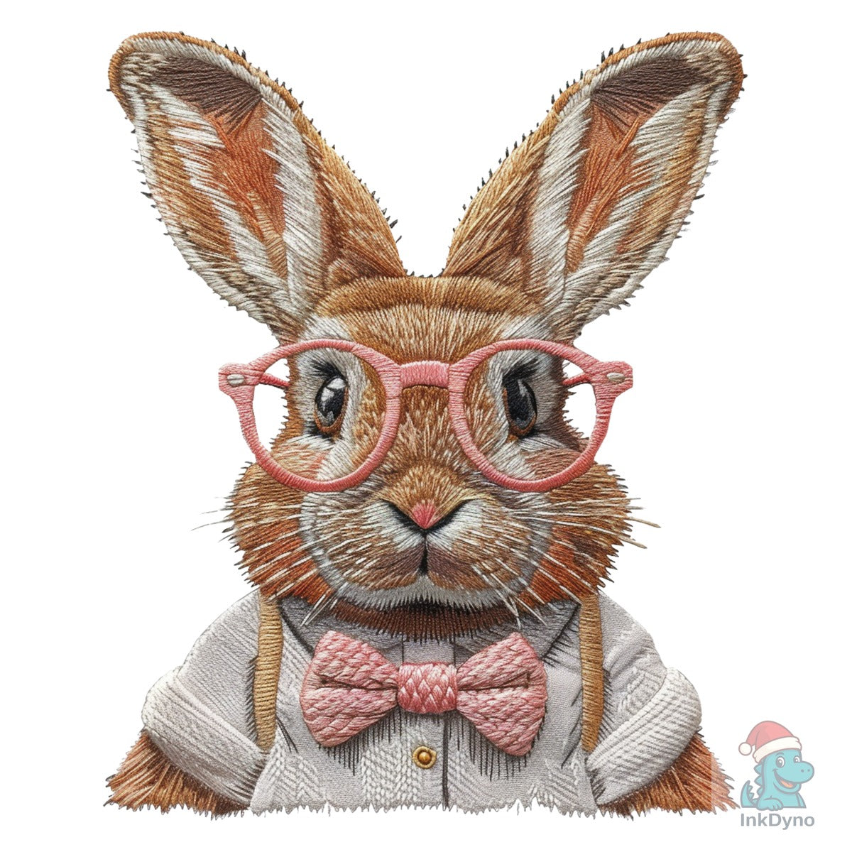 Retro Easter Bunny Faux Embroidery