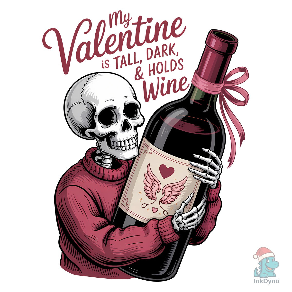 Skeleton Wine Valentine's Day Shirt