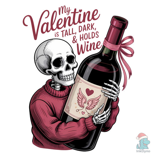 Skeleton Wine Valentine's Day Shirt - DTF Transfer