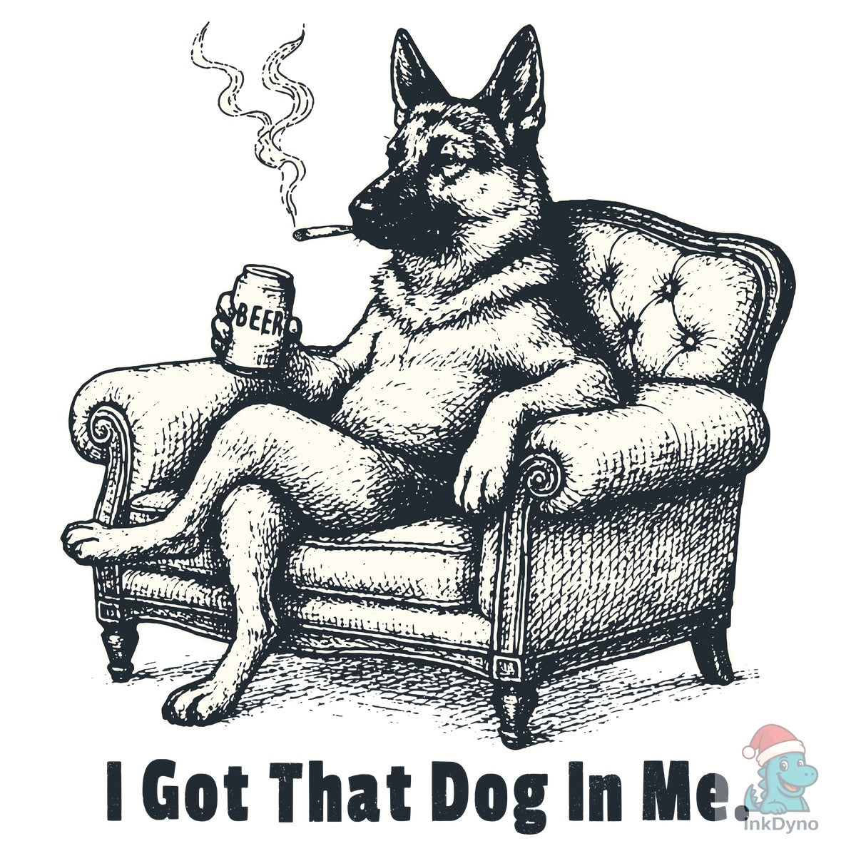 German Shepherd Smoking Beer Shirt