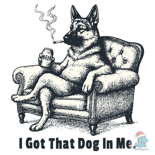 German Shepherd Smoking Beer Shirt - DTF Transfer