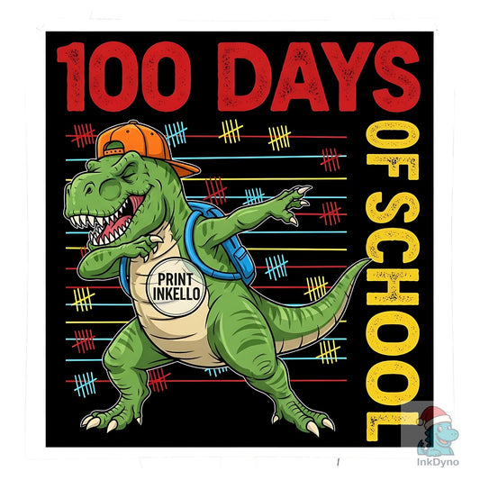 100 Days of School Dino - DTF Transfer