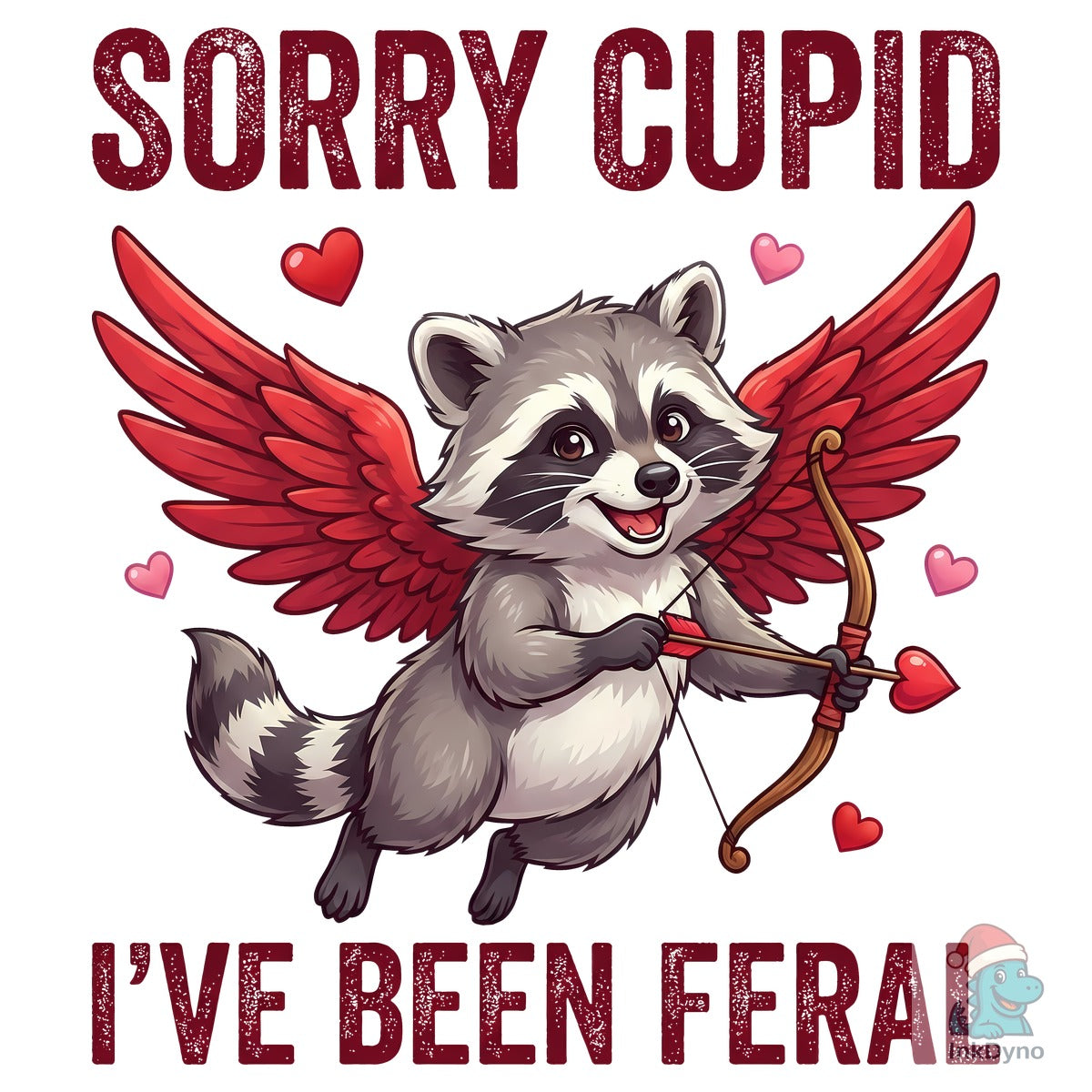 Funny Valentine Raccoon Cupid