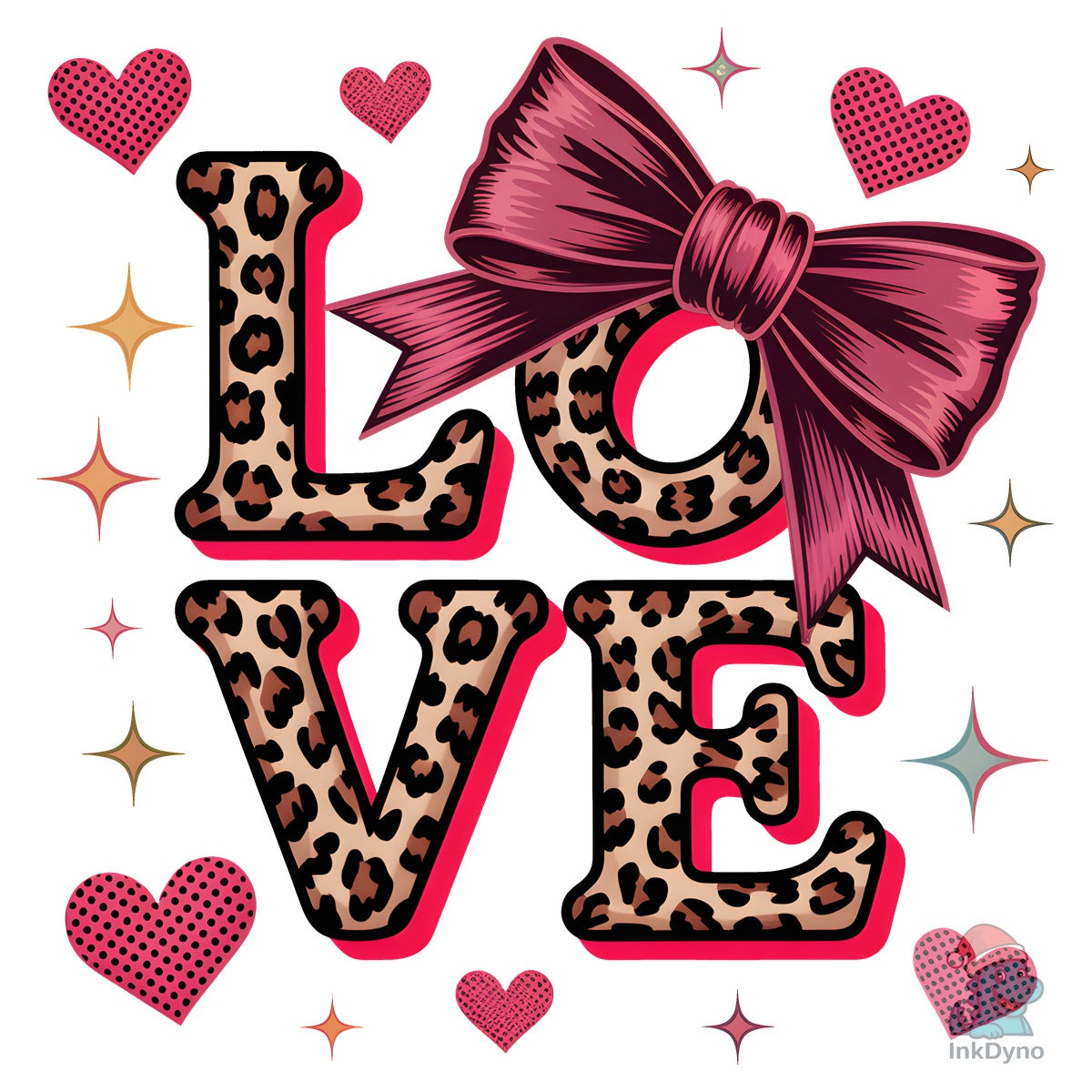 Love Leopard Bow Valentine Design