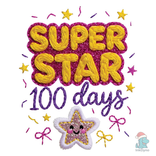 Super Star 100 Days of School Patch - DTF Transfer