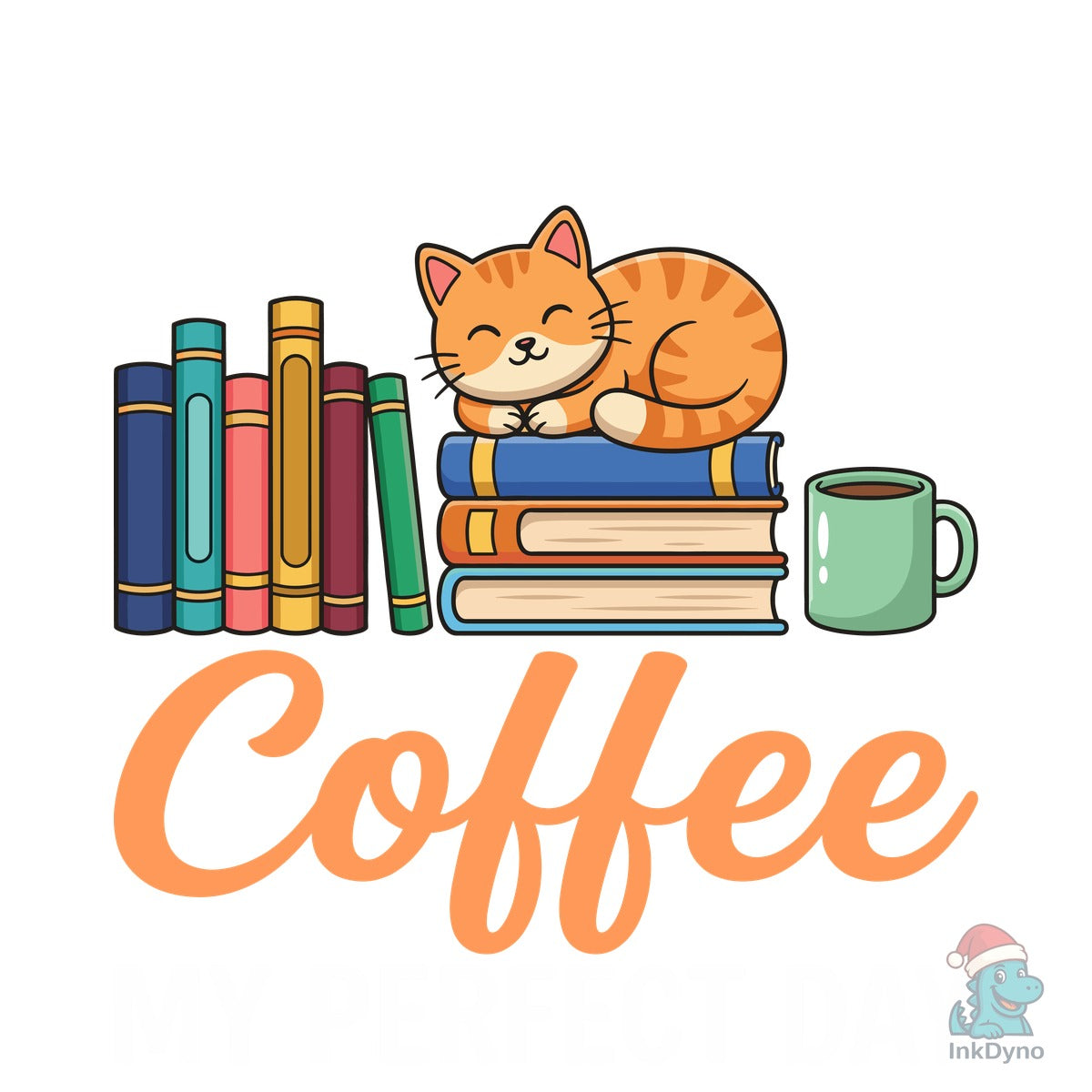 Cats Books Coffee Perfect Day T-Shirt