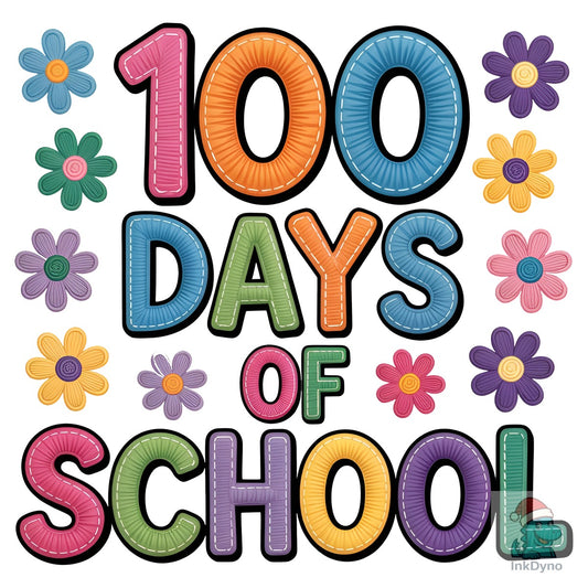 Latch Hook Yarn 100 Days of School D - DTF Transfer