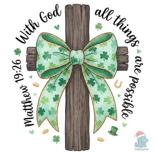 St Patrick's Day Cross Bow Sublimation - DTF Transfer