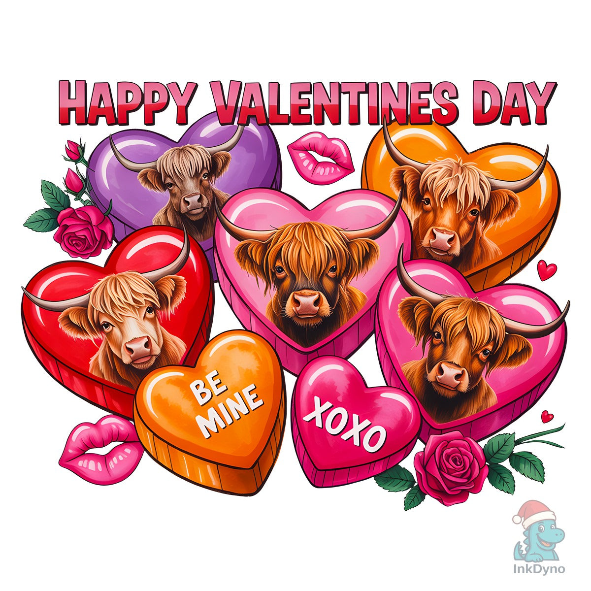 Highland Cow Western Valentine