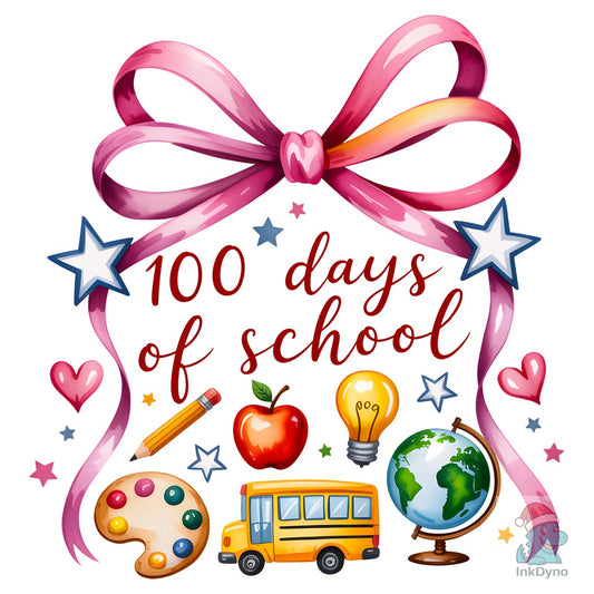 Coquette 100 Days of School Teacher - DTF Transfer