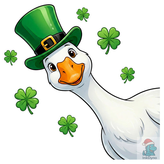 Funny Leprechaun Goose Shamrock - DTF Transfer